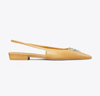 TORY BURCH ELEANOR SLINGBACK FLAT   -  Honeycomb Tan