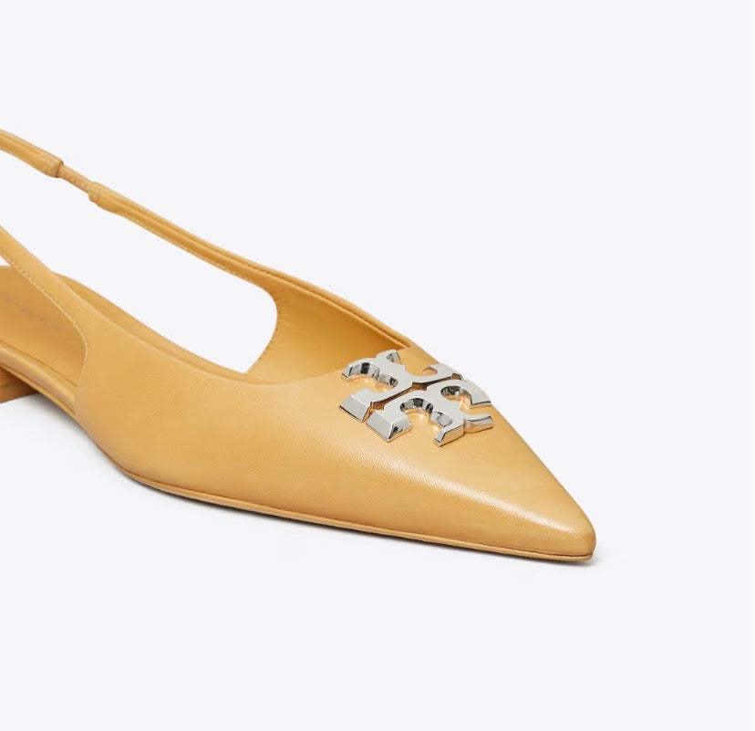 TORY BURCH ELEANOR SLINGBACK FLAT   -  Honeycomb Tan