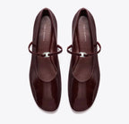 TORY BURCH GEMINI LINK MARY JANE   -  Plum / Silver