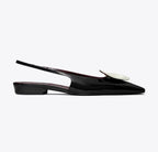TORY BURCH PATOS SLINGBACK   -  Perfect Black / Silver