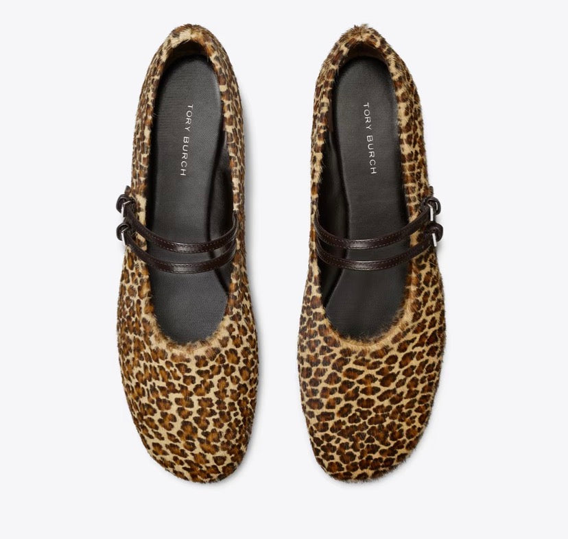 TORY BURCH MARY JANE TWO-BAND BALLET   -   Leopard Multi