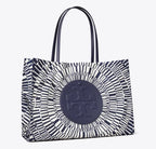 TORY BURCH ELLA PRINTED TOTE  -  navy circle
