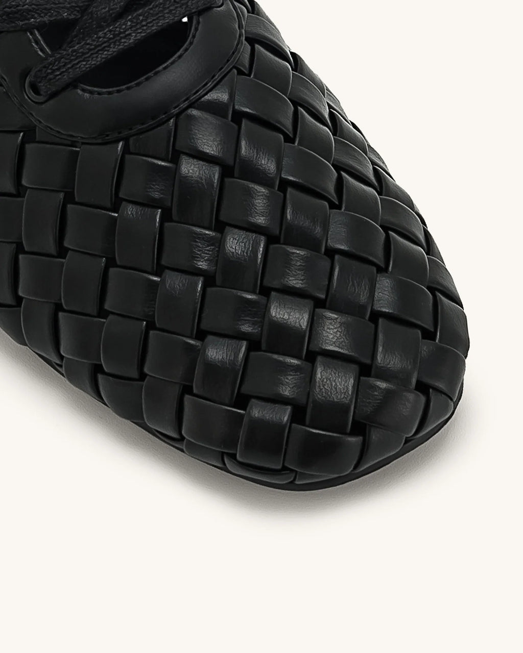 JW PEI Kayla Weave Strap Flat Shoes - Black