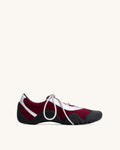 JW PEI Caitlin Faux Suede Lace-up Ballerina Sneakers - Burgundy & Light Grey