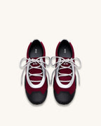 JW PEI Caitlin Faux Suede Lace-up Ballerina Sneakers - Burgundy & Light Grey