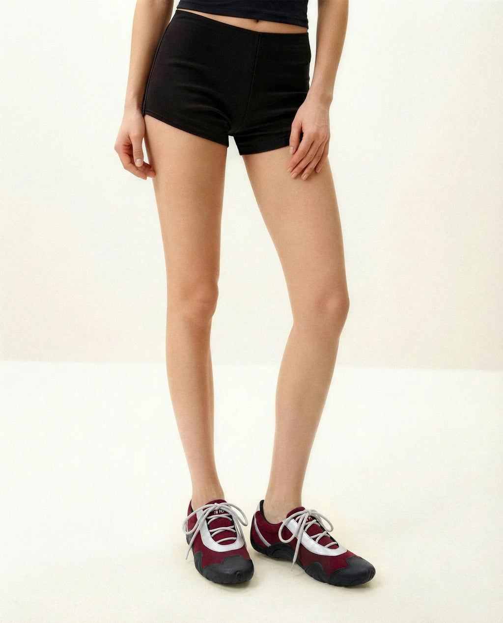JW PEI Caitlin Faux Suede Lace-up Ballerina Sneakers - Burgundy & Light Grey