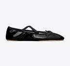TORY BURCH PEEP-TOE MARY JANE BALLET   -  Perfect Black