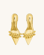 JW PEI Gianna Beaded Strap Mules - Gold