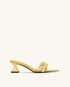 JW PEI Gianna Beaded Strap Mules - Gold