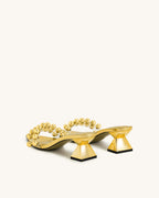 JW PEI Gianna Beaded Strap Mules - Gold