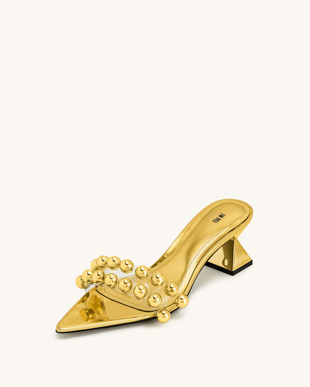 JW PEI Gianna Beaded Strap Mules - Gold