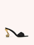 JW PEI Hannah Faux Snakeskin Heel Mules - Black