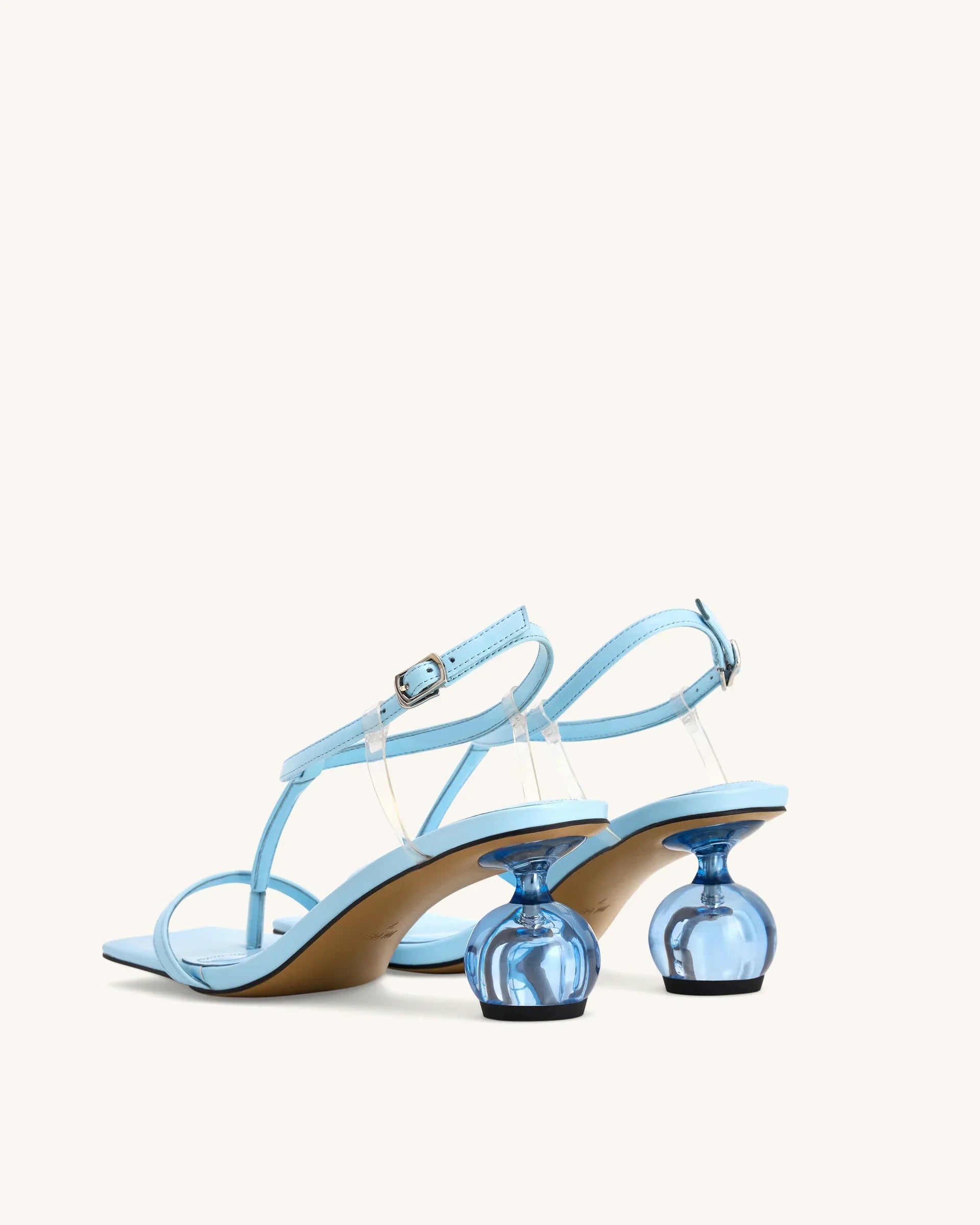 JW PEI Charlotte Strappy Heels with Spherical Heel - Sky Blue
