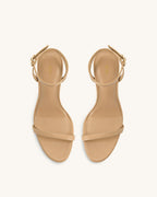 JW PEI Alivia Gold Metal Heel Sandals  -   Khaki