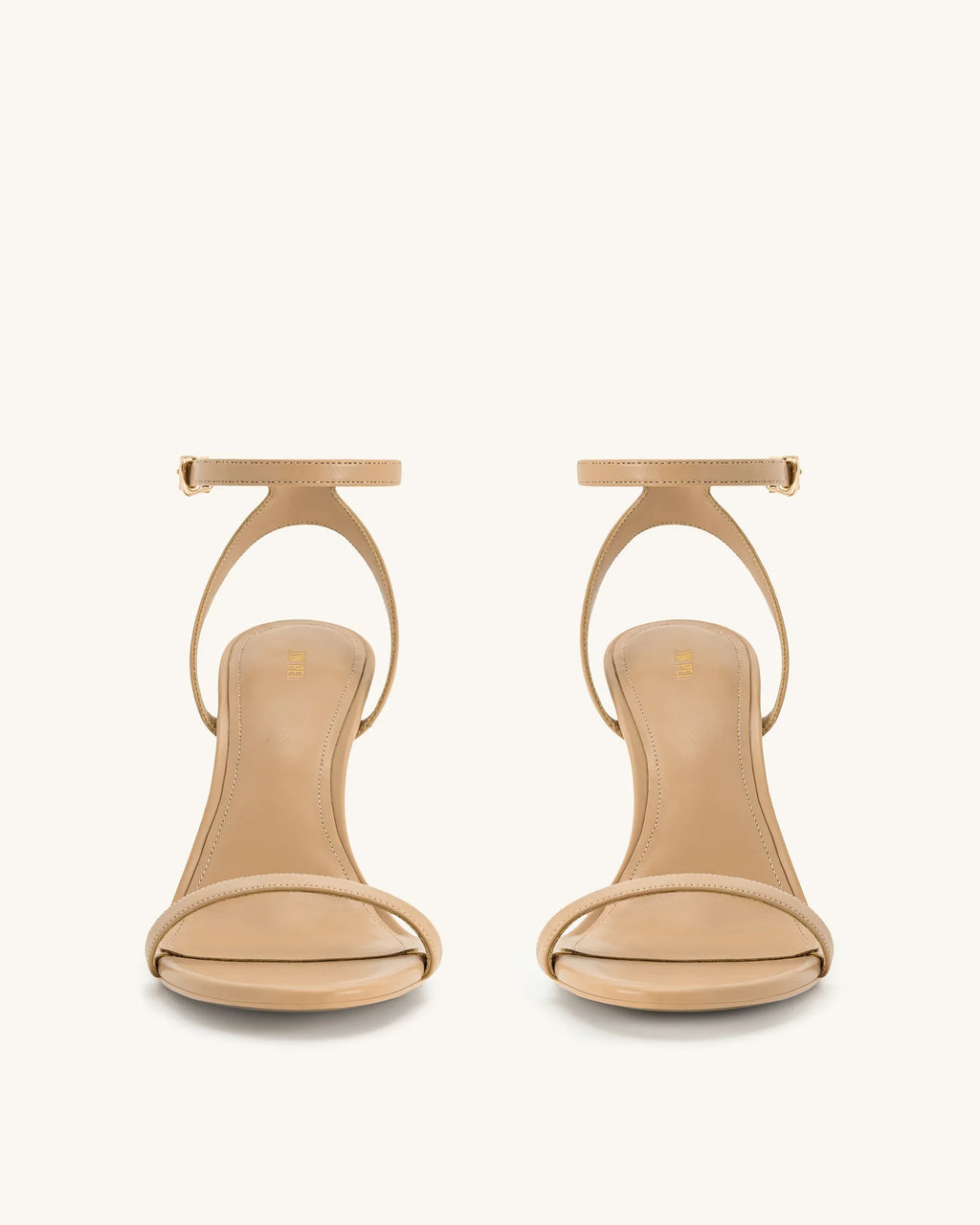 JW PEI Alivia Gold Metal Heel Sandals  -   Khaki