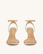JW PEI Alivia Gold Metal Heel Sandals  -   Khaki
