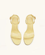 JW PEI Alivia Gold Metal Heel Sandals  -  Pale Yellow