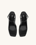 JW PEI Serenity Open Toe Mesh Slingback Sandals - Black