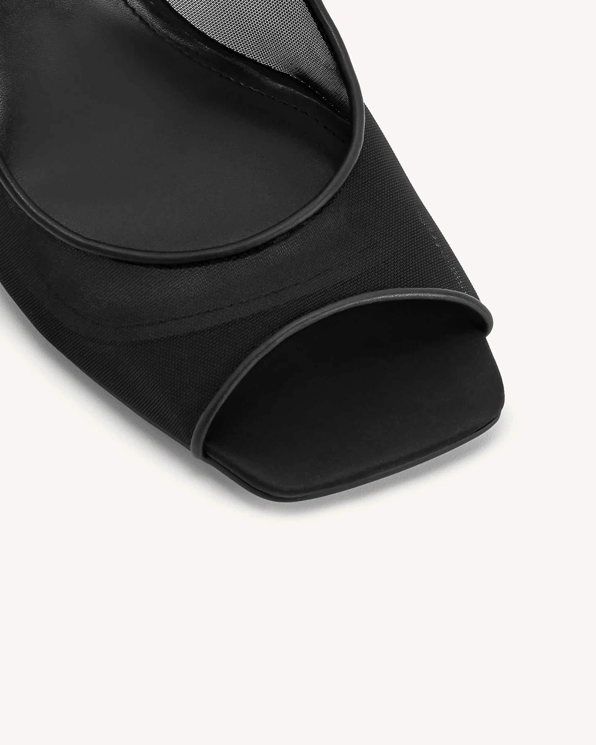 JW PEI Serenity Open Toe Mesh Slingback Sandals - Black