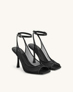 JW PEI Serenity Open Toe Mesh Slingback Sandals - Black
