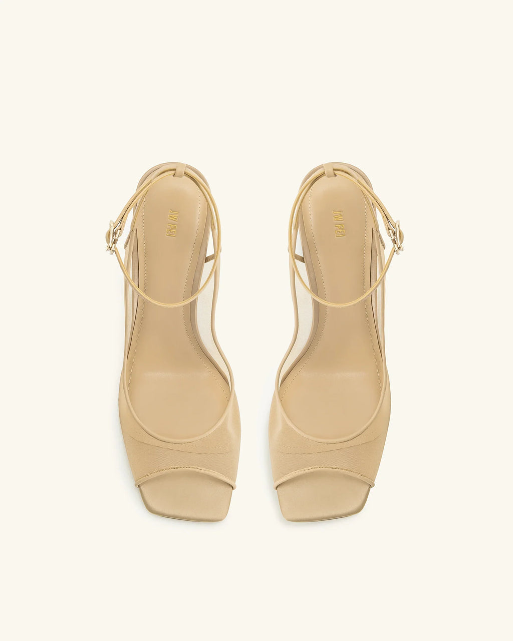 JW PEI Serenity Open Toe Mesh Slingback Sandals - Khaki