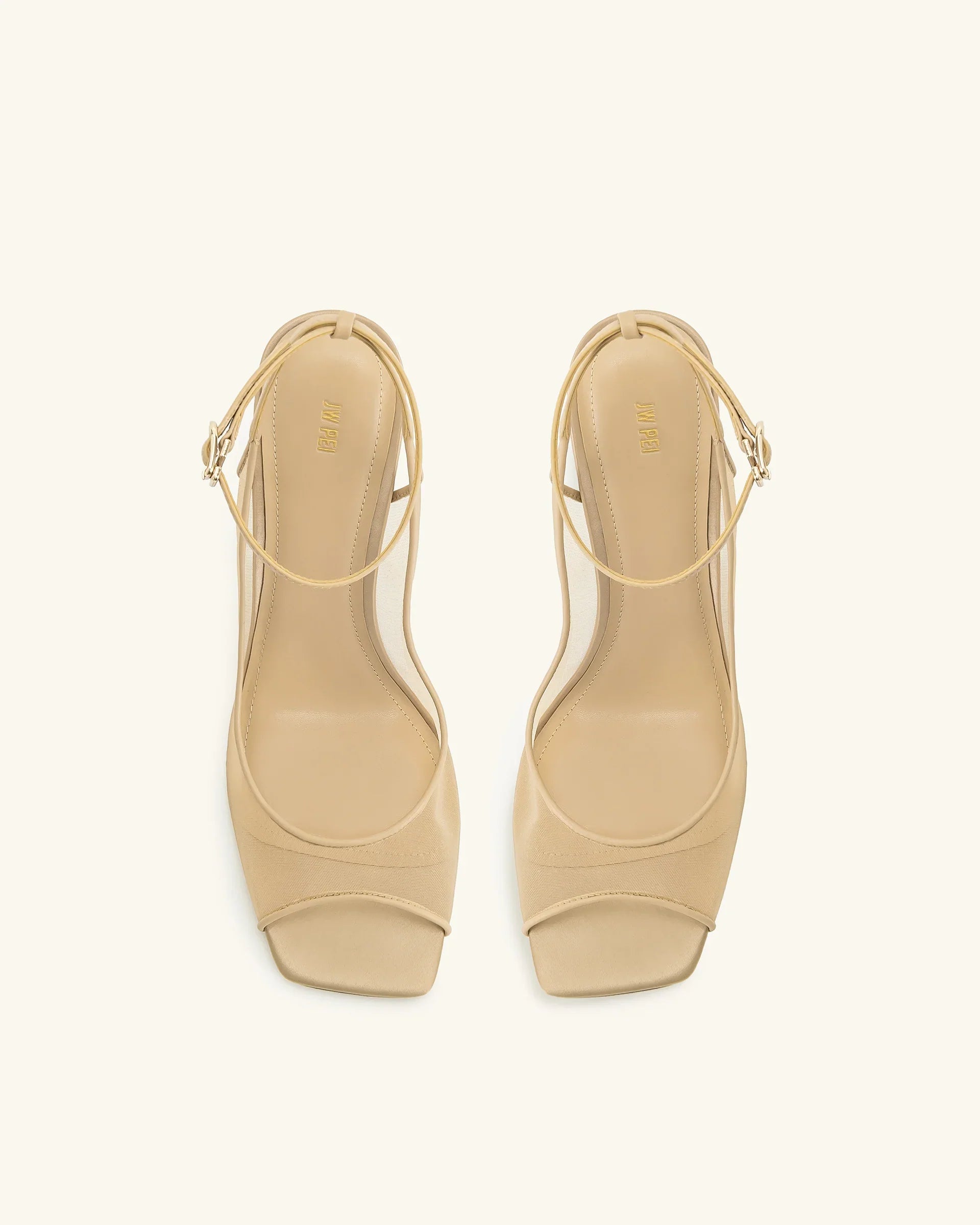 JW PEI Serenity Open Toe Mesh Slingback Sandals - Khaki