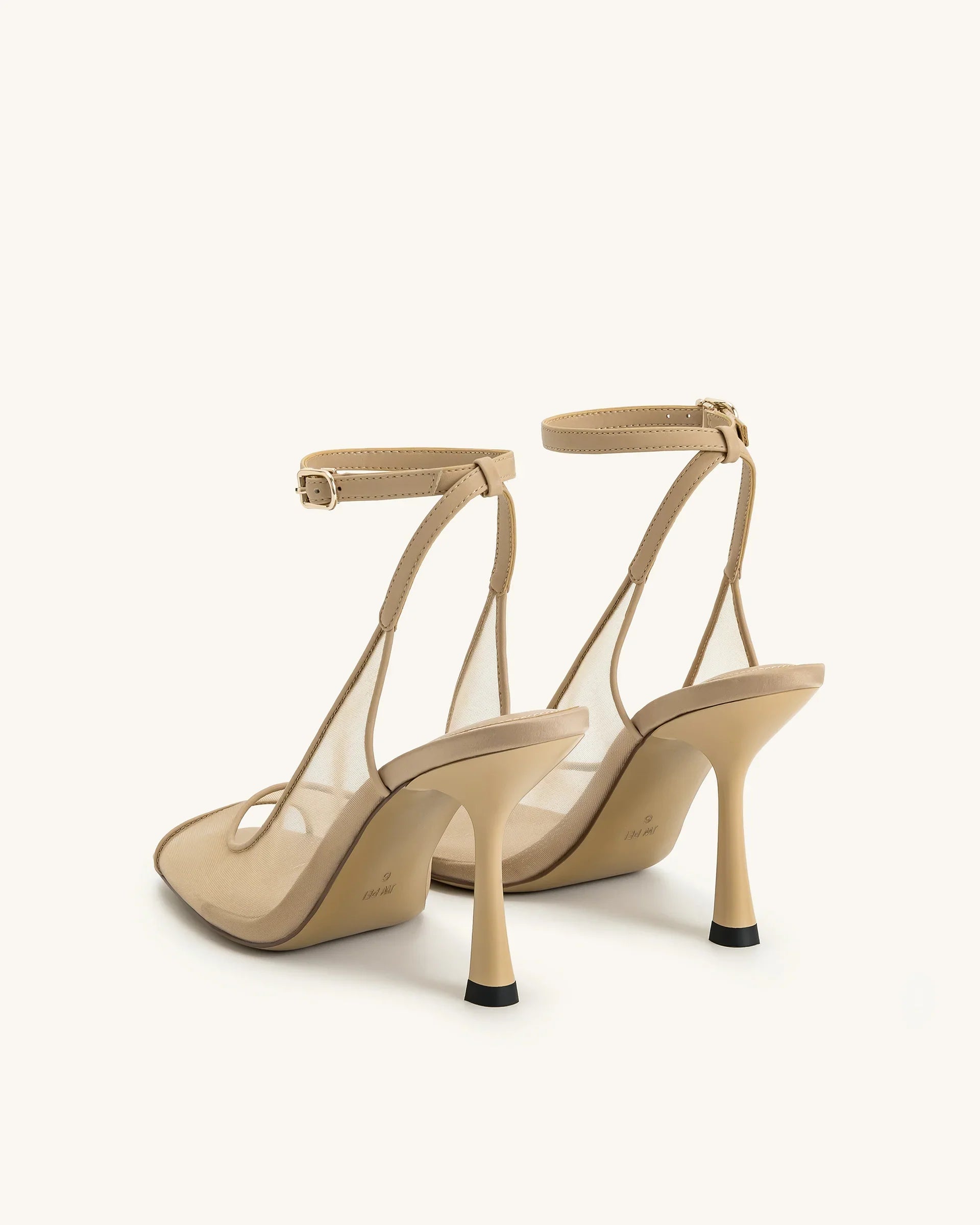 JW PEI Serenity Open Toe Mesh Slingback Sandals - Khaki