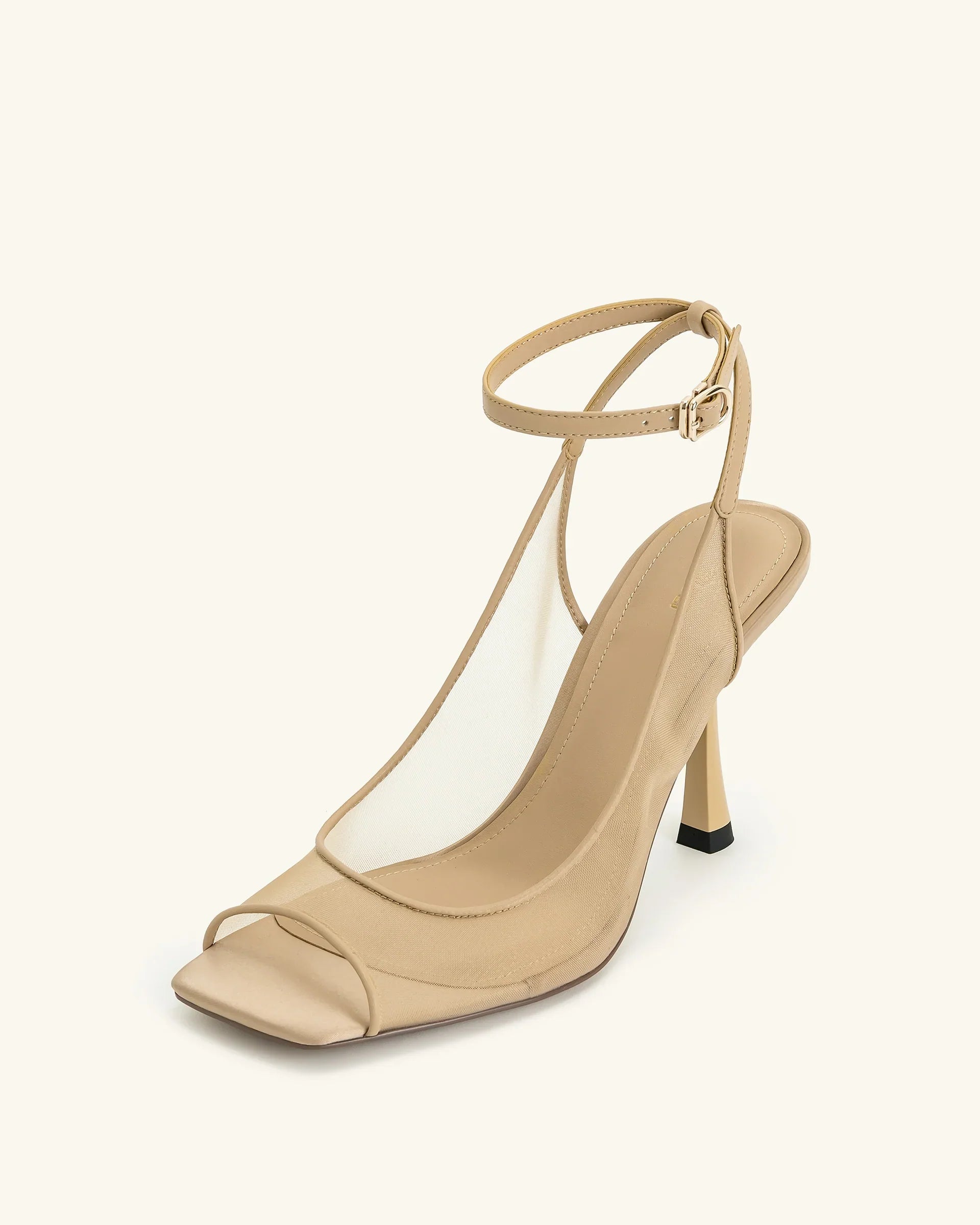 JW PEI Serenity Open Toe Mesh Slingback Sandals - Khaki
