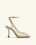 JW PEI Serenity Open Toe Mesh Slingback Sandals - Khaki