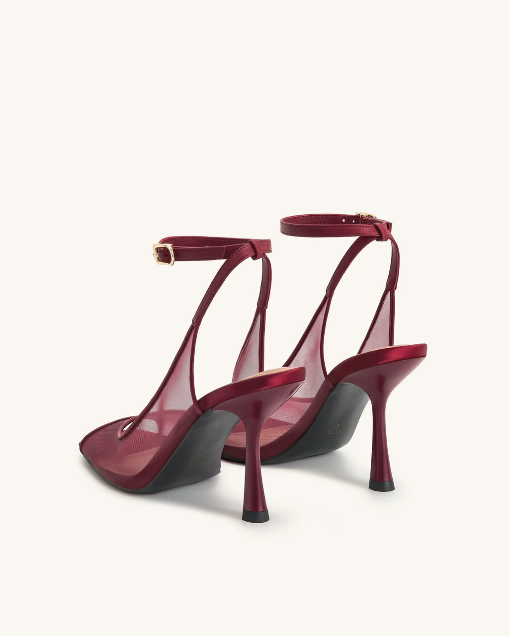 JW PEI Serenity Open Toe Mesh Slingback Sandals - Burgundy