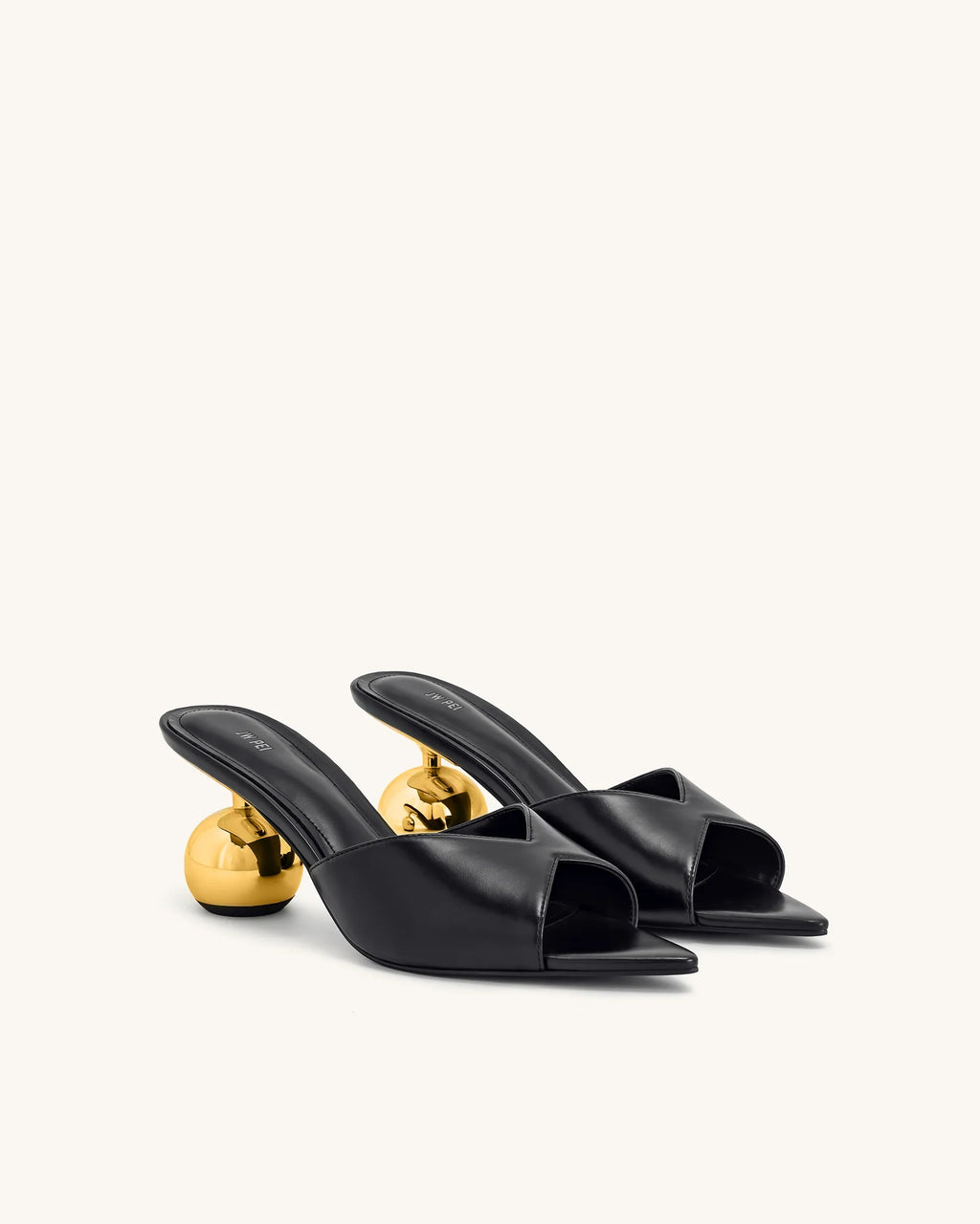 JW PEI Ellie Sphere Heel Mules - Black