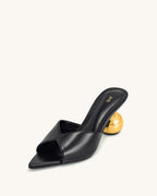 JW PEI Ellie Sphere Heel Mules - Black