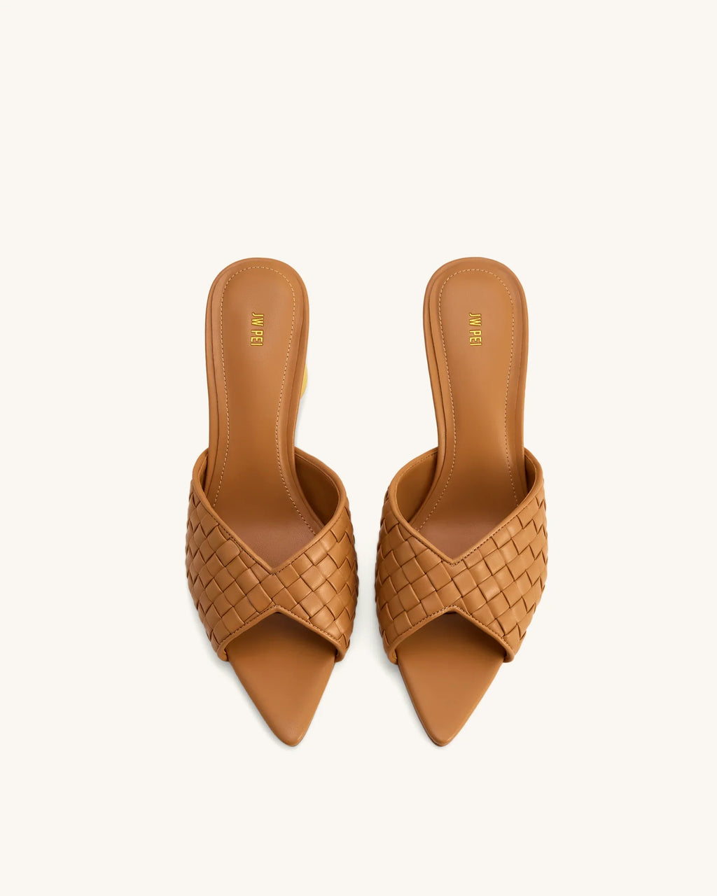 JW PEI Ellie Braided Sphere Heel Mules - Khaki