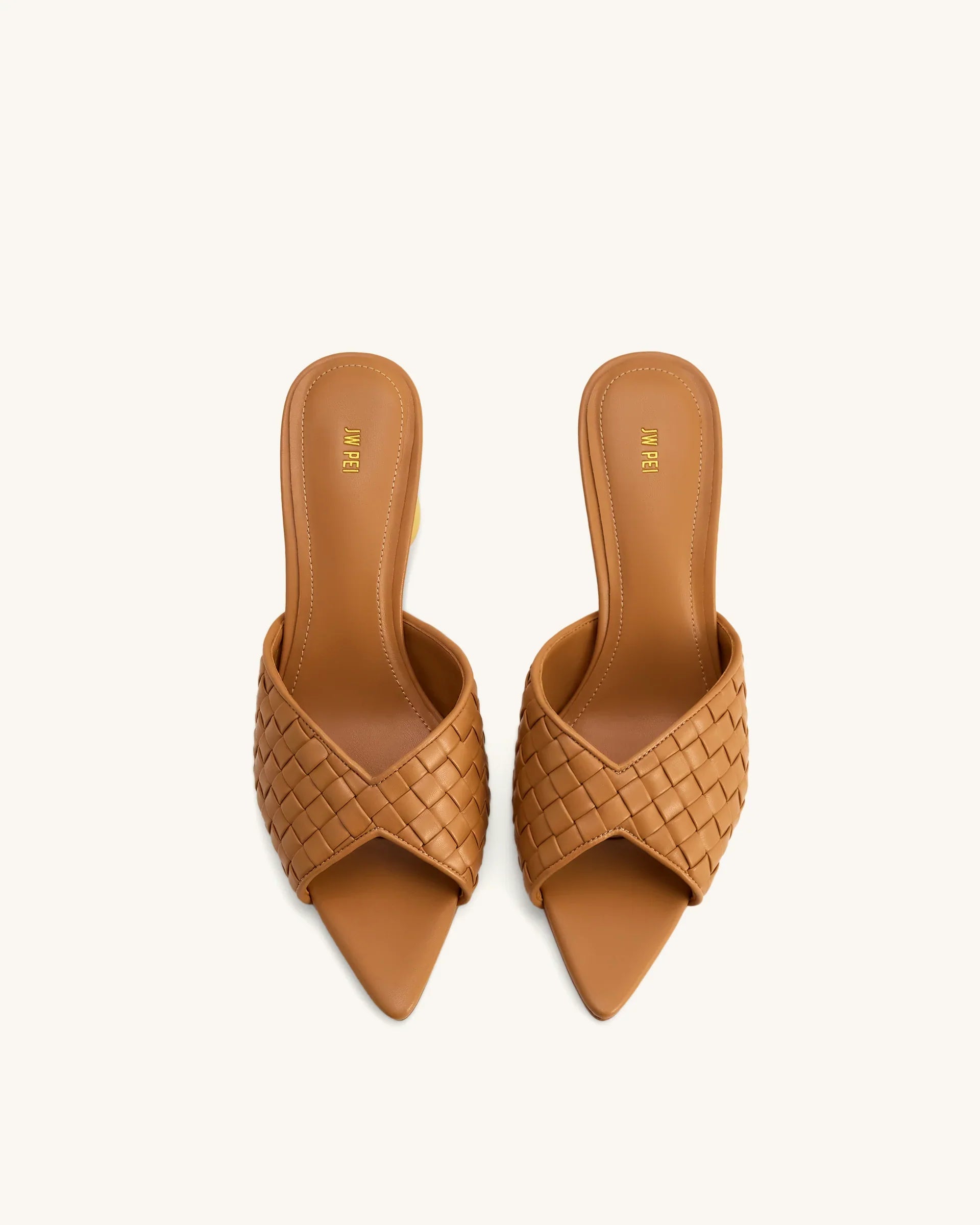 JW PEI Ellie Braided Sphere Heel Mules - Khaki