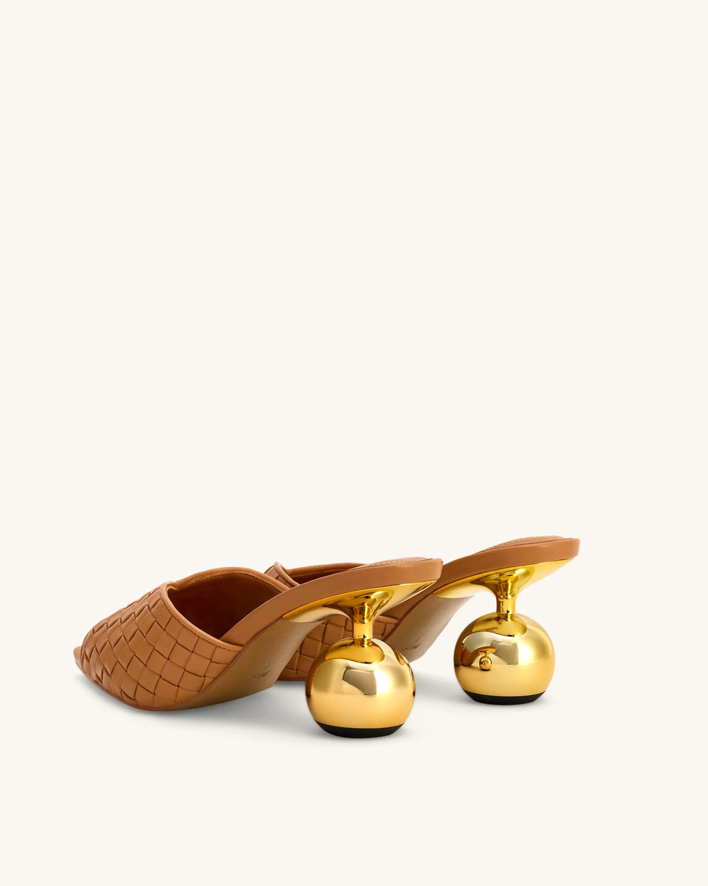 JW PEI Ellie Braided Sphere Heel Mules - Khaki