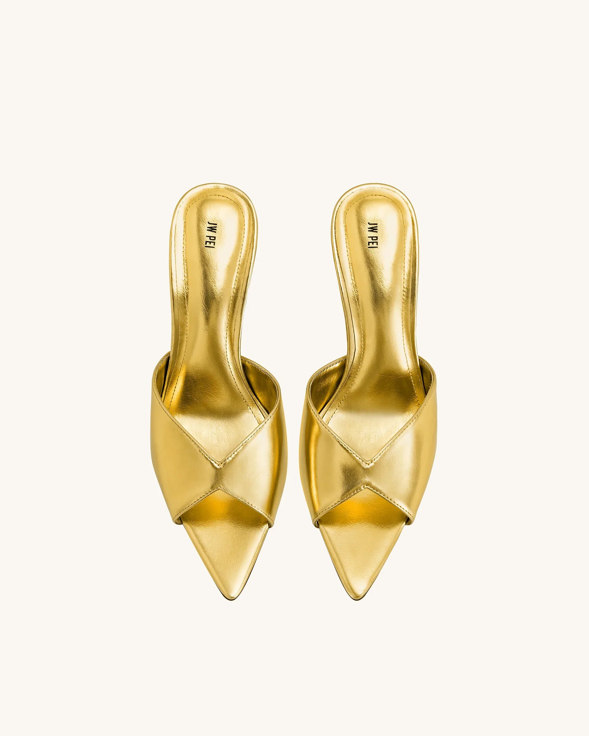 JW PEI Ellie Sphere Heel Mules - Gold