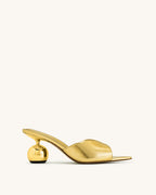 JW PEI Ellie Sphere Heel Mules - Gold