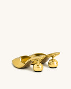 JW PEI Ellie Sphere Heel Mules - Gold