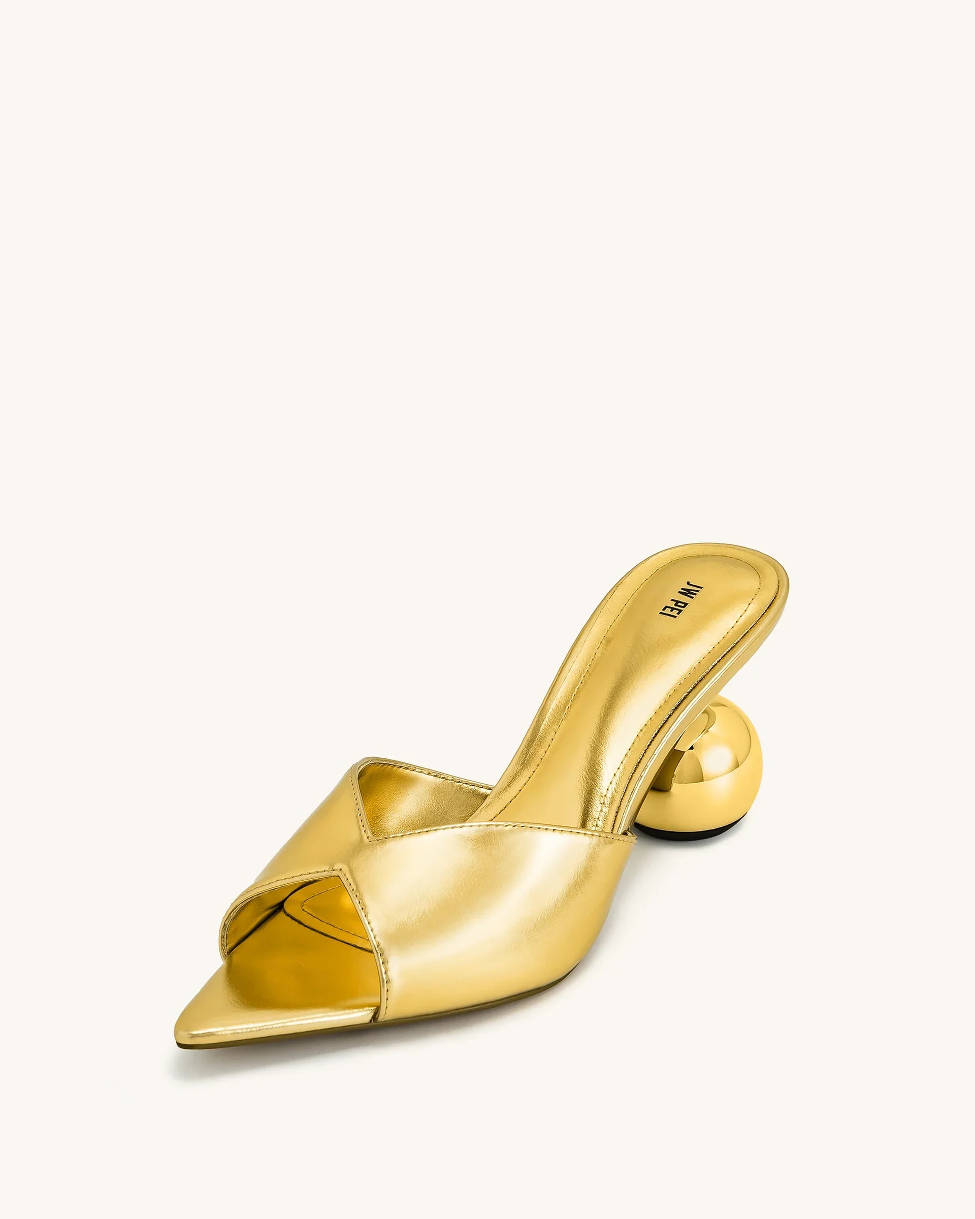 JW PEI Ellie Sphere Heel Mules - Gold