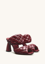 JW PEI Lillian Weave Leather Heel Mules – Burgundy