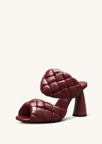JW PEI Lillian Weave Leather Heel Mules – Burgundy