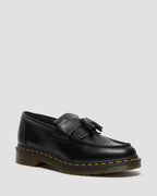 Dr. Martens Adrian Yellow Stitch Leather Tassel Loafers  -  Black — Smooth Leather