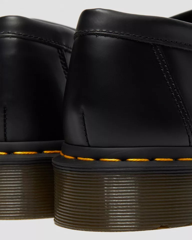 Dr. Martens Adrian Yellow Stitch Leather Tassel Loafers  -  Black — Smooth Leather