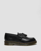 Dr. Martens Adrian Yellow Stitch Leather Tassel Loafers  -  Black — Smooth Leather