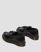Dr. Martens Adrian Yellow Stitch Leather Tassel Loafers  -  Black — Smooth Leather