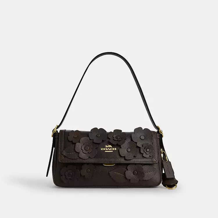 Coach Etta Small Flap Shoulder Bag  -  Gold/Maple