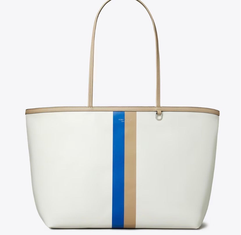 TORY BURCH RACER TOTE  -  bianco
