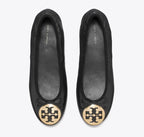 TORY BURCH REVA HEELED BALLET   -   Perfect Black / Gold