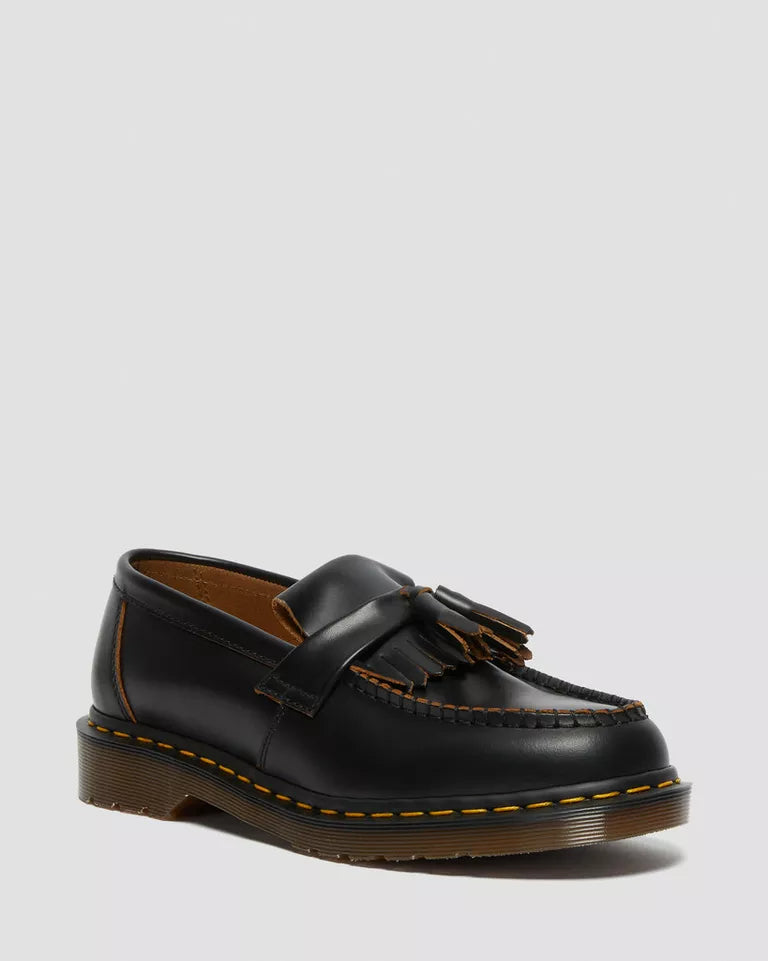 Dr. Martens Adrian Made in England Vintage Leather Tassel Loafers  -  Black — Quilon