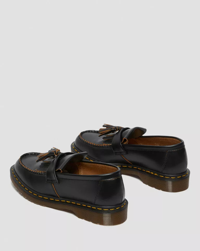 Dr. Martens Adrian Made in England Vintage Leather Tassel Loafers  -  Black — Quilon